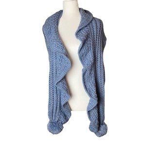 Charter Club Ruffle Knit Boa Scarf Ashely Blue